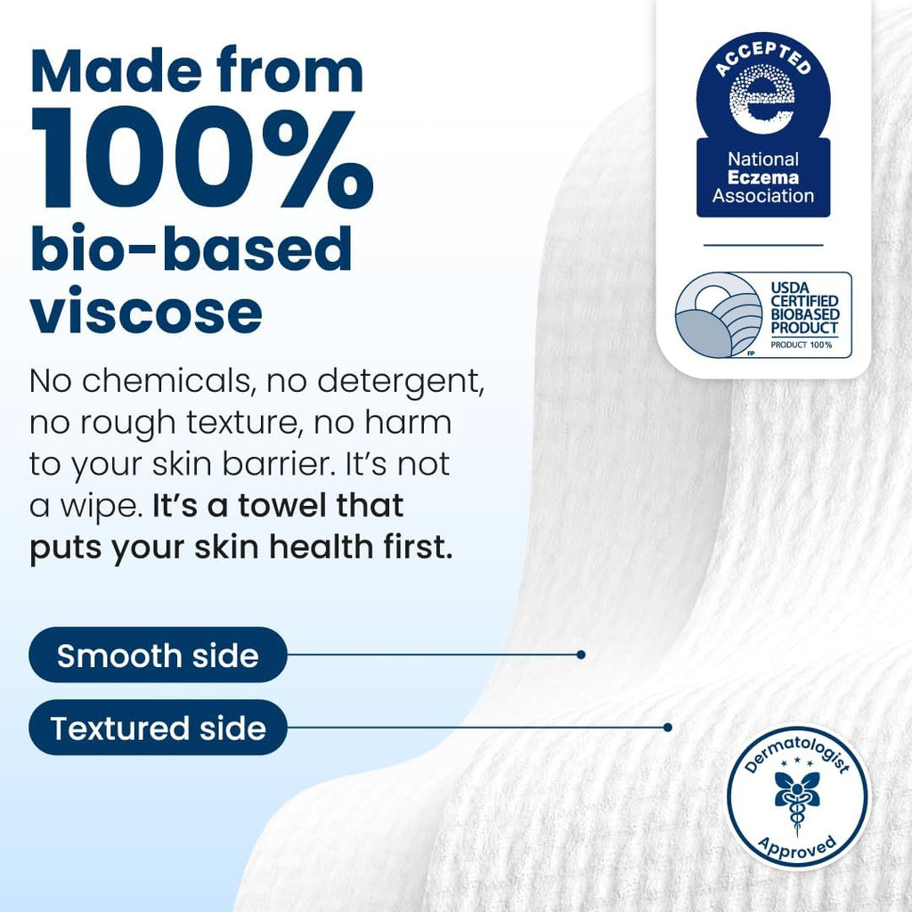 Reduces Fine Lines and Wrinkles in 6 weeks or Less, CLEAN SKIN CLUB Healthy Aging Clean Towels® XL, Disposable Face Towels, XL - 1 Pack (50 count)