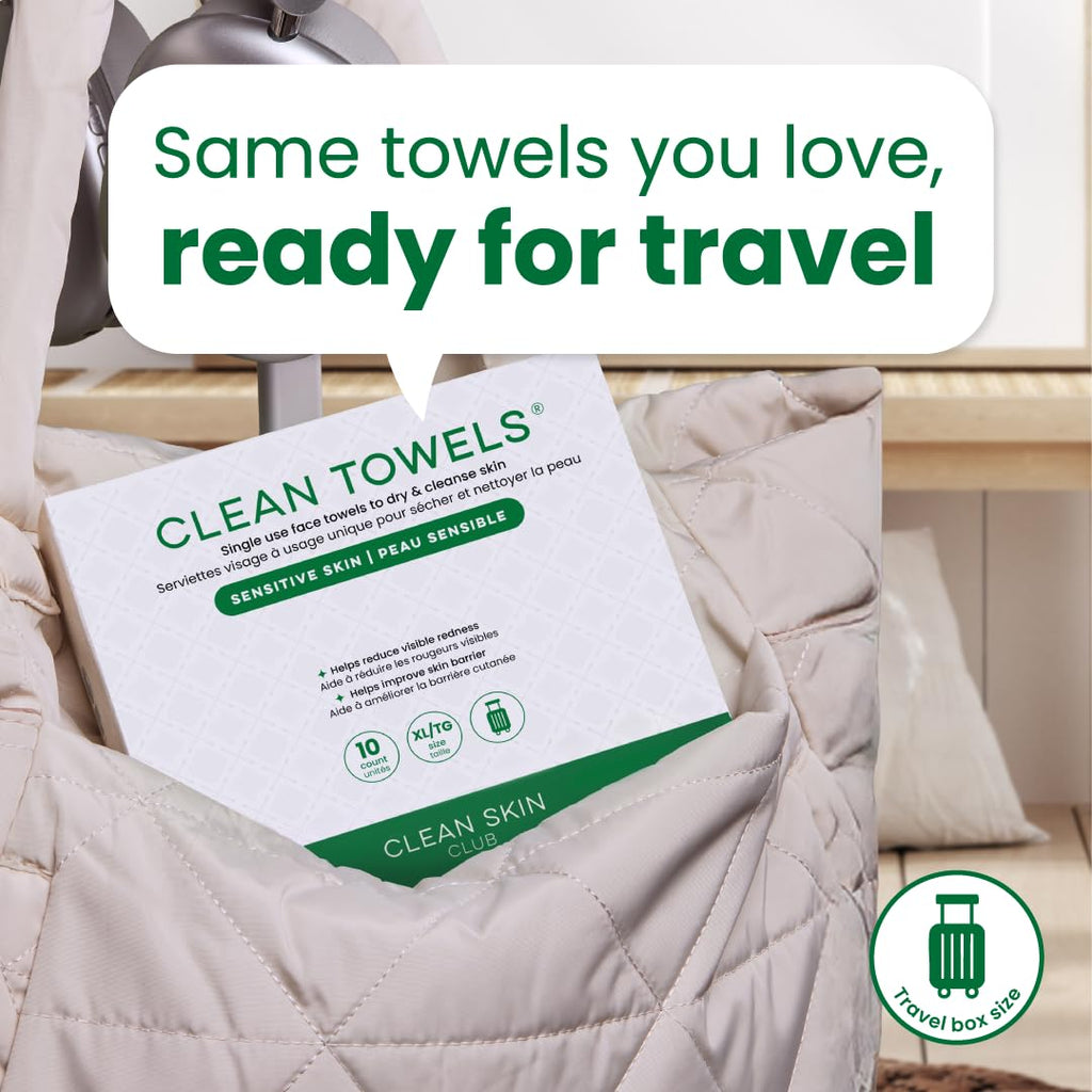 Reduces Fine Lines and Wrinkles in 6 weeks or Less, CLEAN SKIN CLUB Healthy Aging Clean Towels® XL, Disposable Face Towels, XL - 1 Pack (50 count)