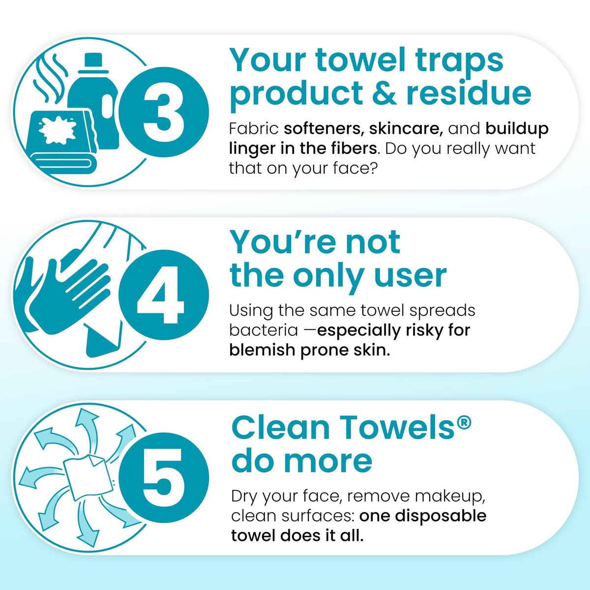 Reduces Fine Lines and Wrinkles in 6 weeks or Less, CLEAN SKIN CLUB Healthy Aging Clean Towels® XL, Disposable Face Towels, XL - 1 Pack (50 count)