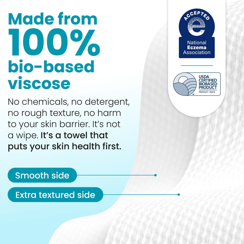 Reduces Fine Lines and Wrinkles in 6 weeks or Less, CLEAN SKIN CLUB Healthy Aging Clean Towels® XL, Disposable Face Towels, XL - 1 Pack (50 count)