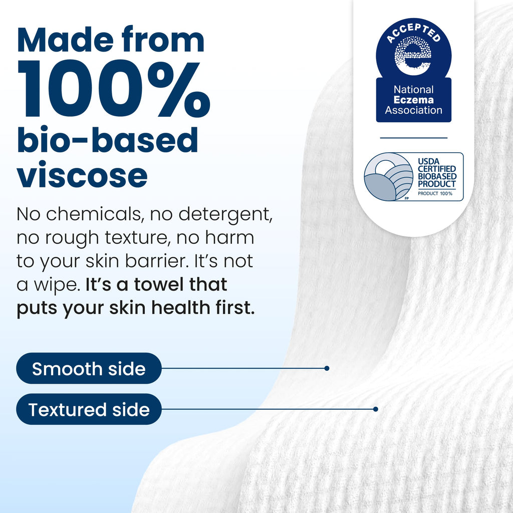 Reduces Fine Lines and Wrinkles in 6 weeks or Less, CLEAN SKIN CLUB Healthy Aging Clean Towels® XL, Disposable Face Towels, XL - 1 Pack (50 count)